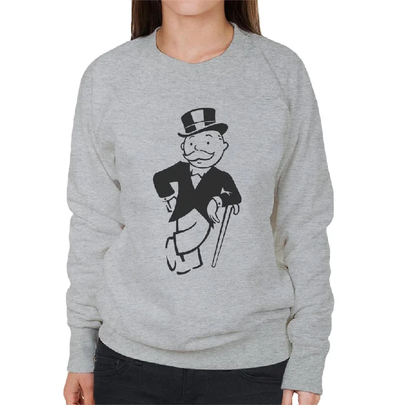 Monopoly Man Cane Lean Women's Sweatshirt Hoodie with Ribbed Cuffs Snug Fit Comfort