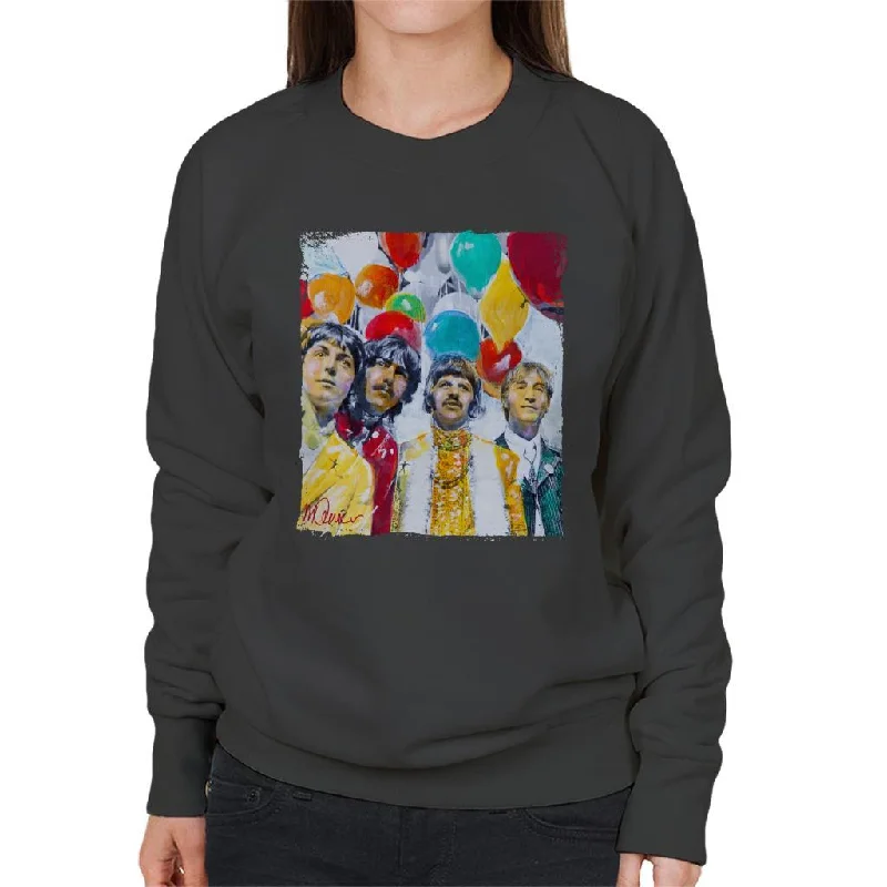 Sidney Maurer Original Portrait Of The Beatles Sgt Peppers 1967 Women's Sweatshirt Hoodie with Ribbed Neckline Snug Warm