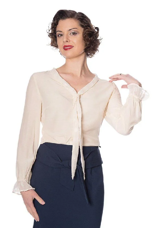 The Betty Ruffle Blouse Feminine Satin Blouse