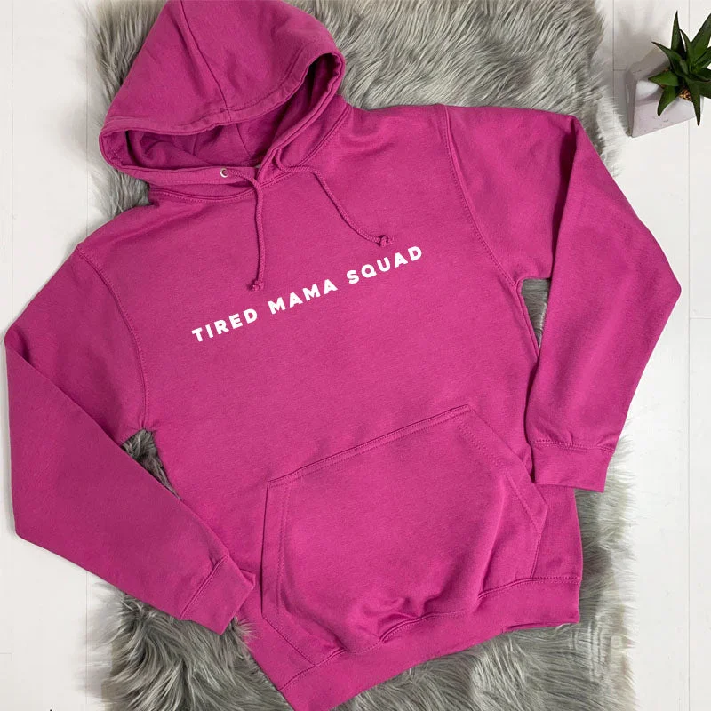 Tired Mama Squad Basic Hoodie (MRK X) Hoodie with Front Slit Layering Stylish