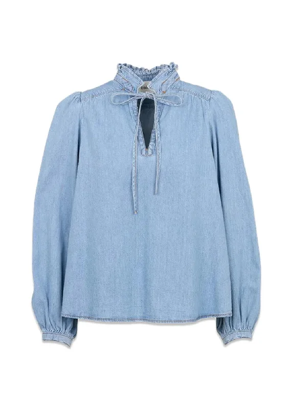 Blouse Louise - Lightusedblue Polished Work Blouse