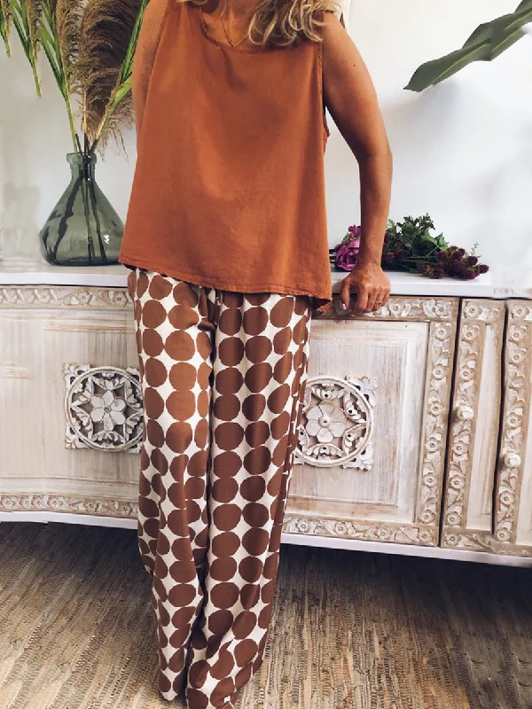 Casual Loose Blouse Polka Dot Pants Set Women’s Suit Backless Summer Blouse
