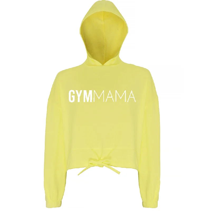 Gym Mama Big Logo Cropped Hoodie (MRK X) Hoodie with Lace Feminine Delicate