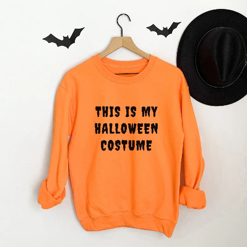 This Is My Halloween Costume Sweatshirt Hoodie with Color Block Contrast Stylish