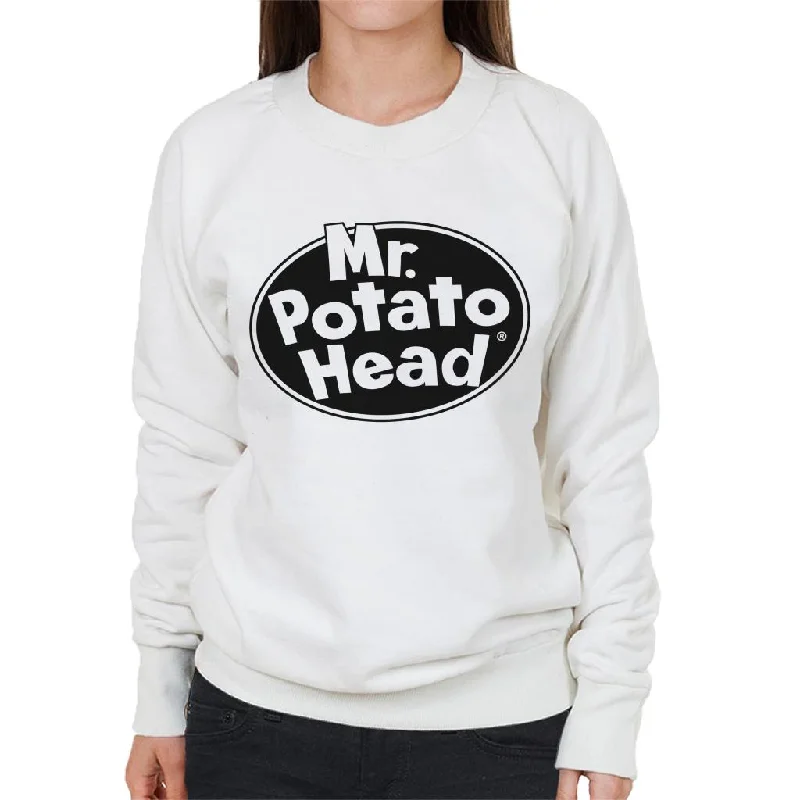 Mr Potato Head Classic Black Logo Women's Sweatshirt Hoodie with Rolled Sleeves Casual Relaxed