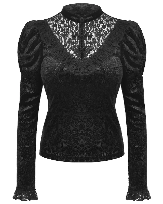 Dark In Love Serein Gothic Blouse Top Feminine Tie Blouse