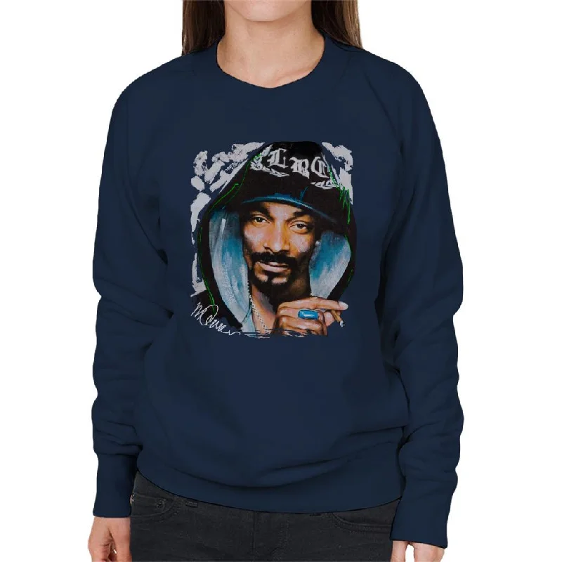 Sidney Maurer Original Portrait Of Snoop Dogg Smoking Women's Sweatshirt Hoodie with Hem Detail Decorative Unique