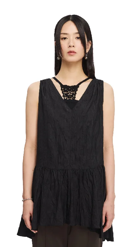 Fishtail Peplum Blouse Embroidered Cotton Blouse
