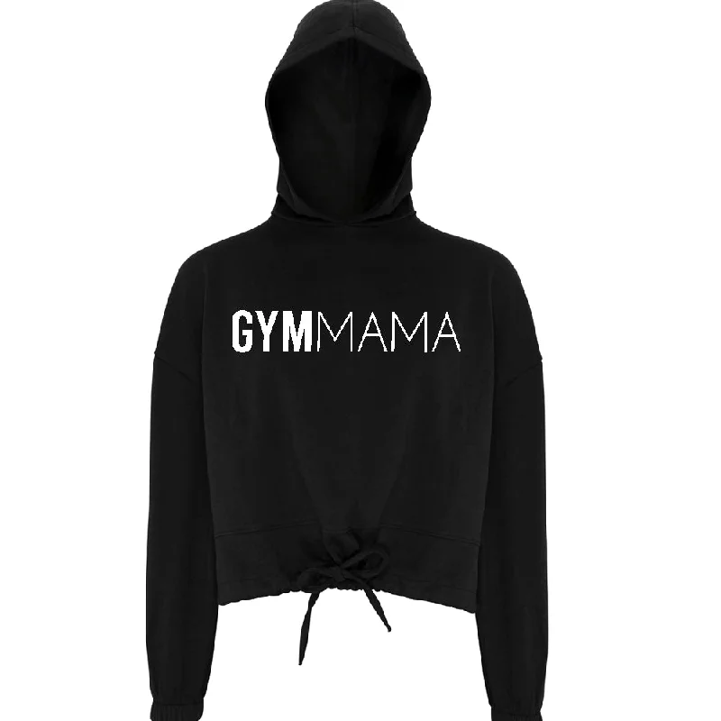 Gym Mama Big Logo Cropped Hoodie (MRK X) Hoodie with Hood Adjustable Protection