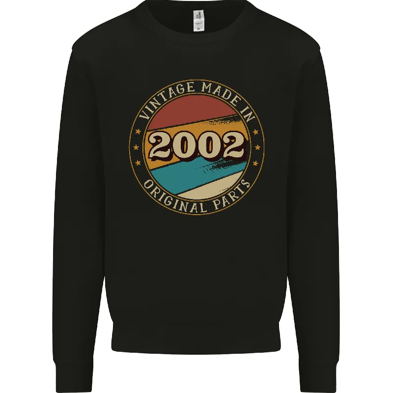 22nd Birthday  Vintage Made In 2002 Mens Sweatshirt Jumper Hoodie Crop Top Short Trendy