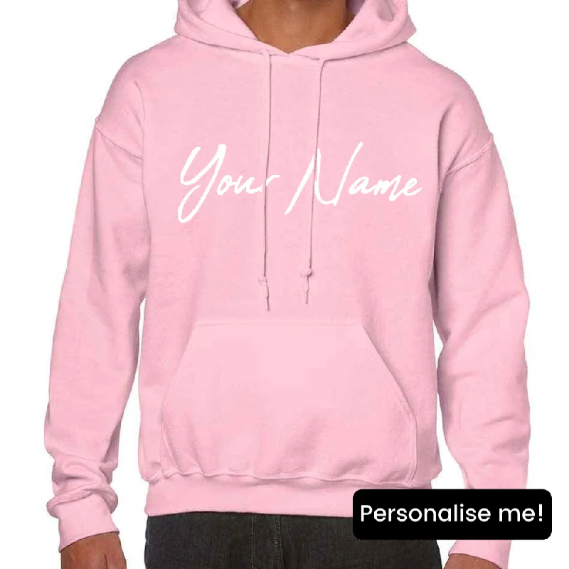 MRK Basics Your Name Script Hoodie Hoodie with Contrast Stitching Detailed Premium