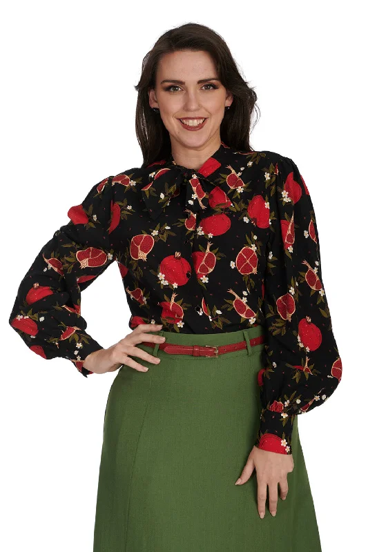 Pomegranate Blouse Delicate Bow Blouse