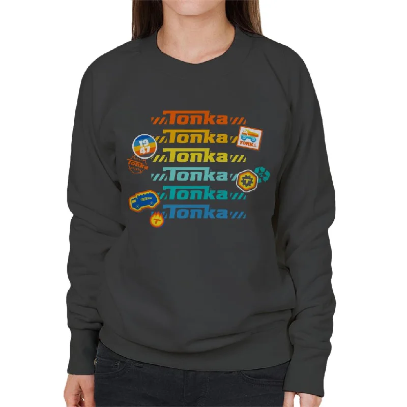 Tonka Rainbow Print Women's Sweatshirt Hoodie with Ribbed Hem Stretchable Secure