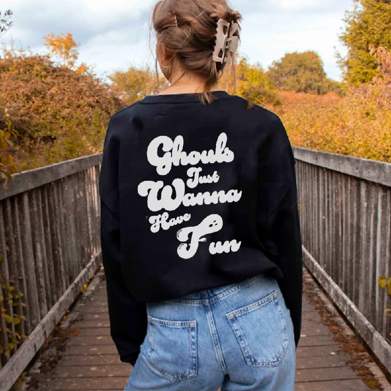 Ghouls Just Wanna Have Fun Women's Sweatshirt Hoodie with Neon Bright Vibrant