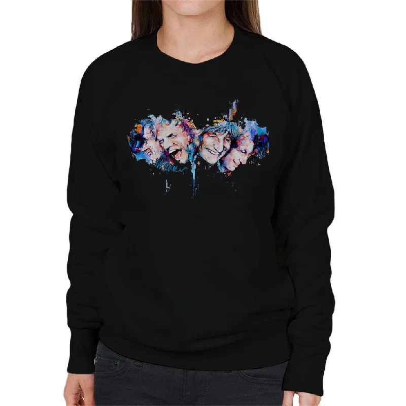 Sidney Maurer Original Portrait Of The Rolling Stones Headshots Women's Sweatshirt Hoodie with Full-Zip Functional Layering
