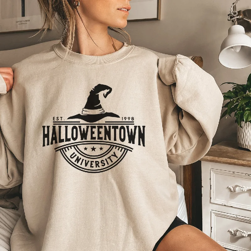 Halloween University Sweatshirt Hoodie with Batwing Sleeves Loose Dramatic