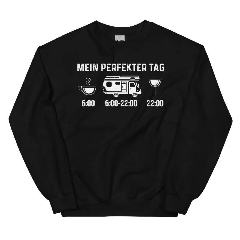 Mein Perfekter Tag - Sweatshirt (Unisex) Hoodie with Hidden Zipper Minimalist Clean