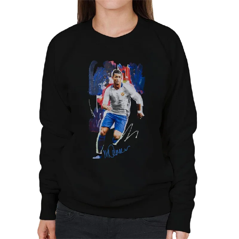 Sidney Maurer Original Portrait Of Striker Cristiano Ronaldo Women's Sweatshirt Hoodie Sweatshirt Pullover