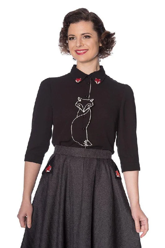 Foxy Blouse Silky Tunic Blouse