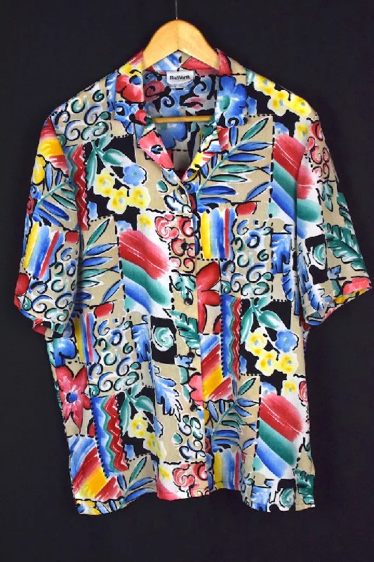 Colourful Abstract Blouse Smart Casual Blouse