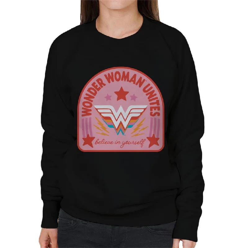 Wonder Woman Unites Believe In Yourself Women's Sweatshirt Hoodie with Hem Patch Decorative Personalized Wonder Woman Unites Believe In Yourself Women's Sweatshirt Hoodie with Hem Patch Decorative Personalized