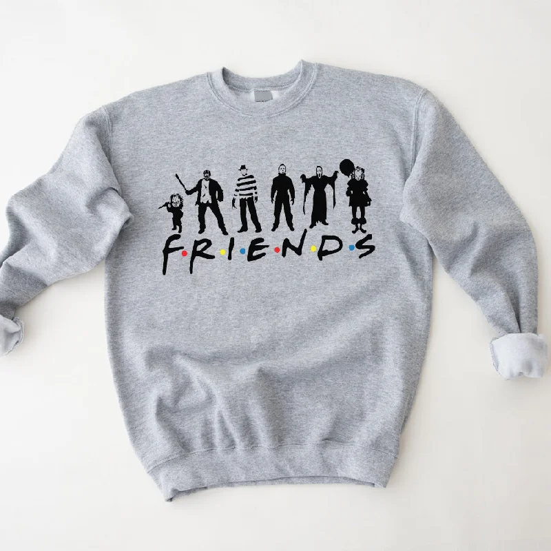 Halloween Horror Friends Show Sweatshirt Hoodie with Raglan Sleeves Sporty Comfortable