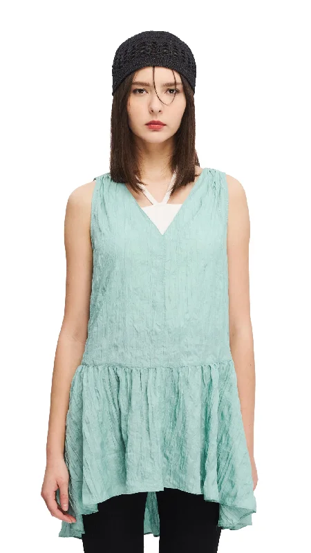 Fishtail Peplum Blouse Delicate Pleat Blouse