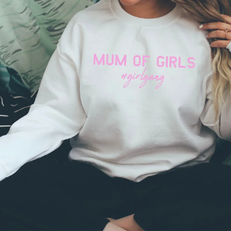 Mum of Girls (#GirlGang) Sweatshirt (MRK X) Hoodie with Earth Tones Natural Calm