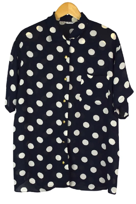 Polka Dot Print Blouse Floral Chiffon Blouse