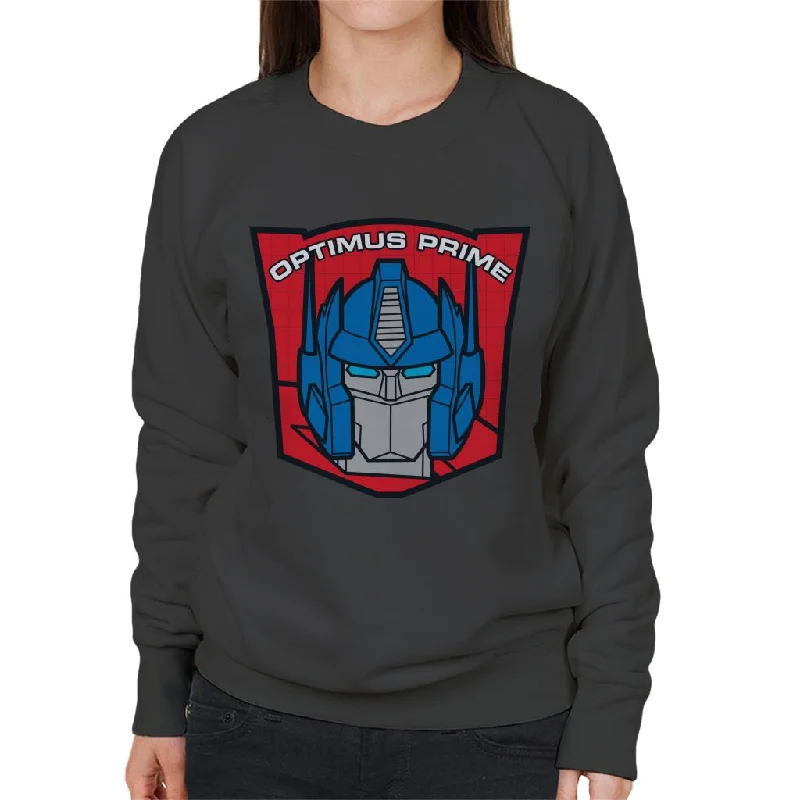 Transformers Optimus Prime Retro Red Badge Women's Sweatshirt Hoodie with Hem Drawcord Adjustable Customizable