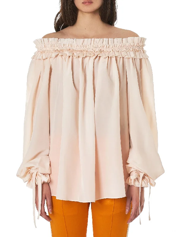 Layered Ruffle Blouse (184-1804-100-021) Feminine Ruffle Blouse