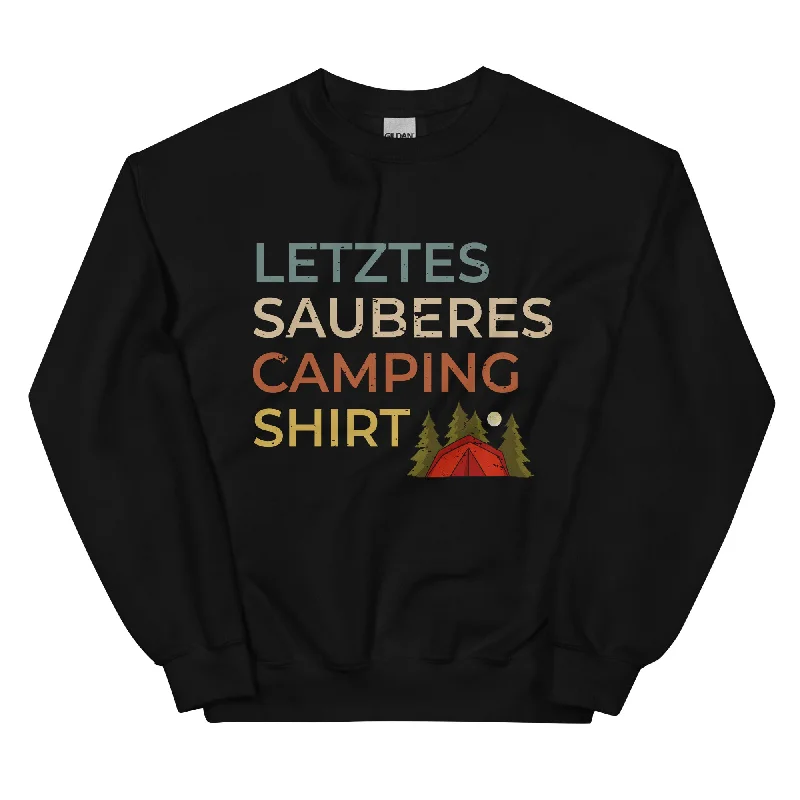 Letztes sauberes Camping Shirt - Sweatshirt (Unisex) Hoodie with High-Low Hem Asymmetrical Trendy
