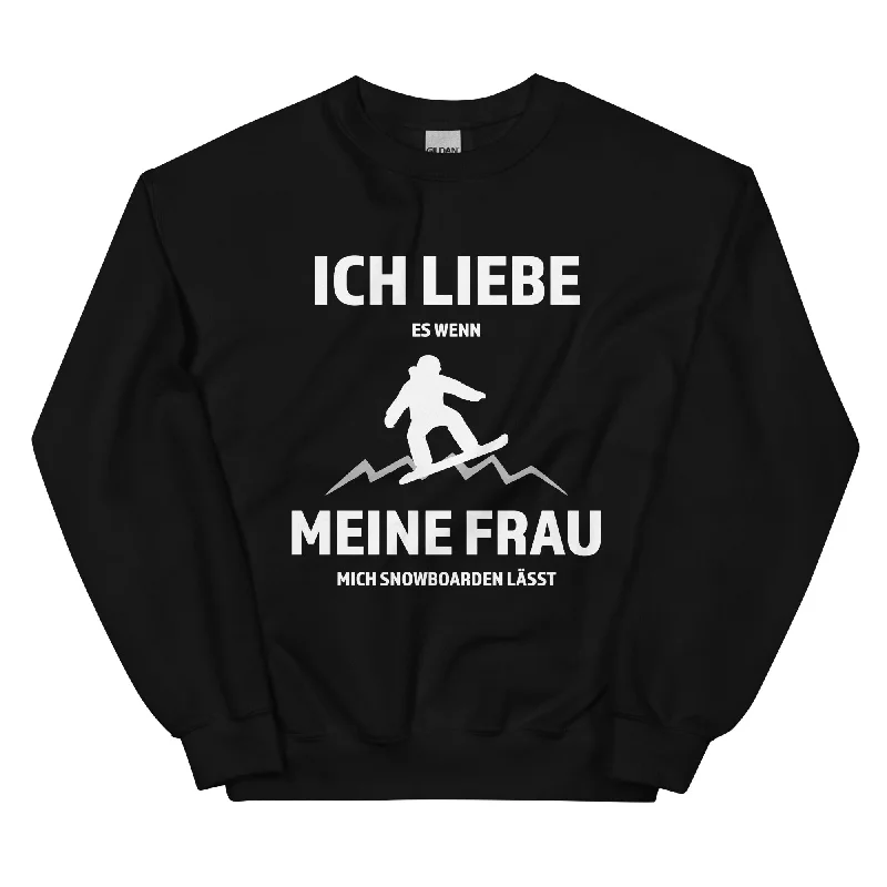 Ich liebe meine Frau - Snowboarden - Sweatshirt (Unisex) Hoodie with Button Placket Classic Preppy