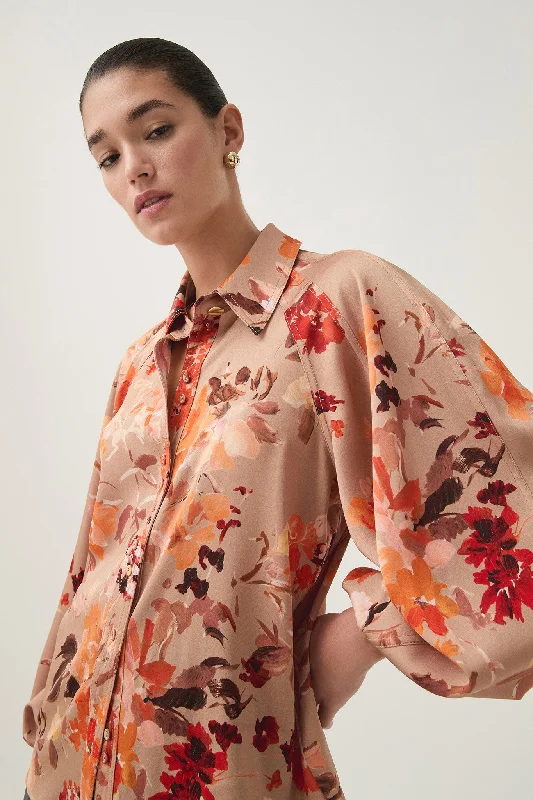 Transept Crepe Blouse Double-Layered Blouse
