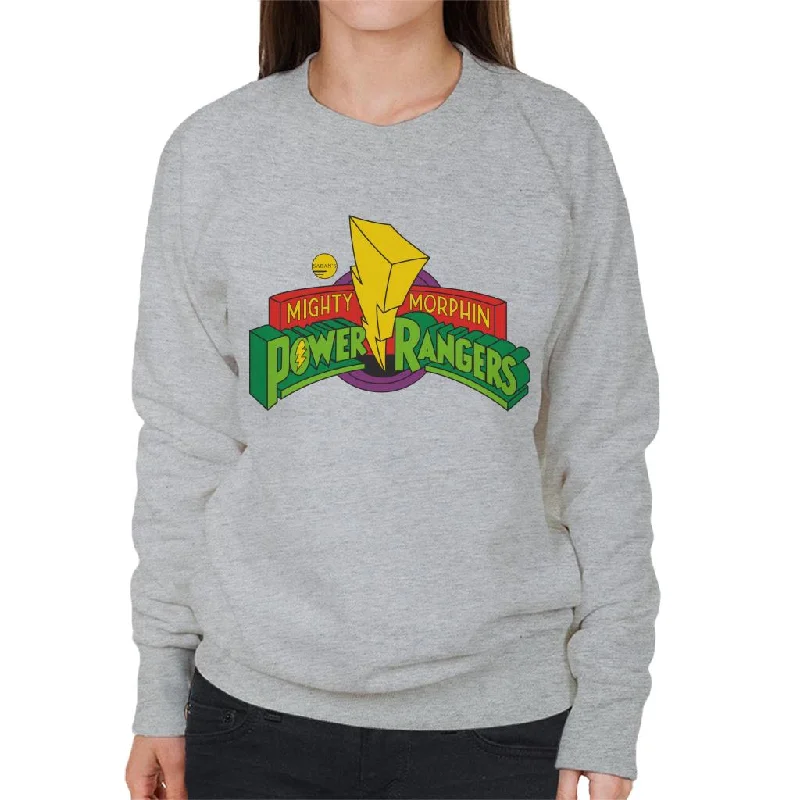 Power Rangers Classic Mighty Morphin Logo Women's Sweatshirt Hoodie with Toggle Buttons Decorative Unique