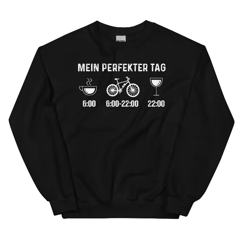 Mein Perfekter Tag - Sweatshirt (Unisex) Hoodie with Rolled Sleeves Casual Relaxed