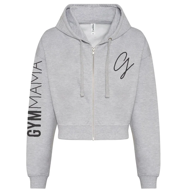 Gym Mama Adapt Zipped Crop Hoodie Hoodie with Elastic Cuffs Stretchable Comfortable