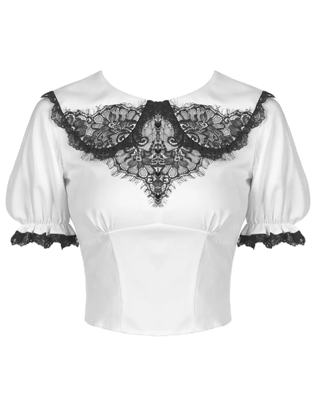 Dark In Love Anamcara Gothic Lolita Blouse Top Classic White Blouse