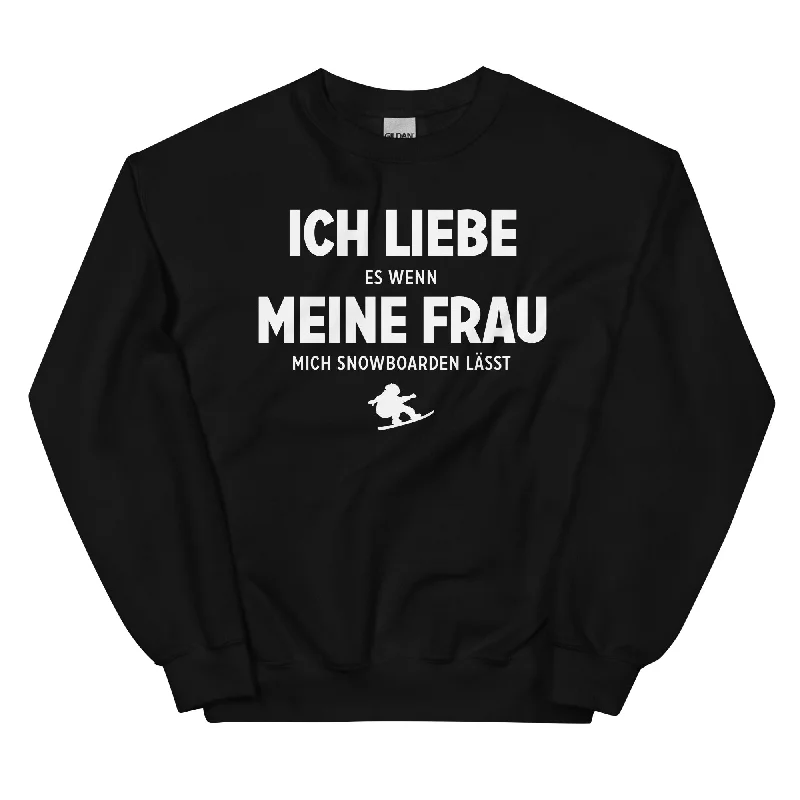 Ich Liebe Es Wenn Meine Frau Mich Snowboarden Lasst - Sweatshirt (Unisex) Hoodie with Half-Zip Sporty Casual