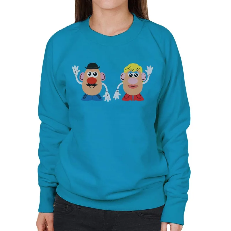 Mr Potato Head And Mrs Potato Head Wave Women's Sweatshirt Hoodie with Half-Zip Sporty Casual