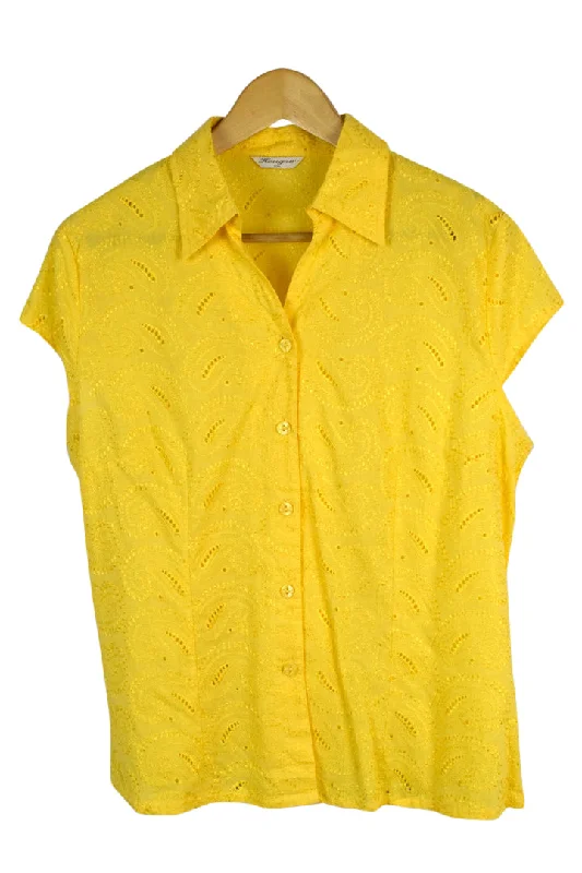 Yellow Paisley Print Blouse Off-Shoulder Wrap Blouse