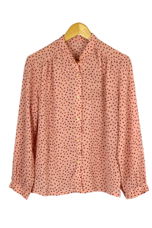 Reworked Floral Print Blouse Stylish Wrap Blouse