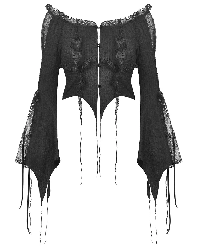 Dark In Love Ilmestys Gothic Blouse Top Soft Satin Blouse