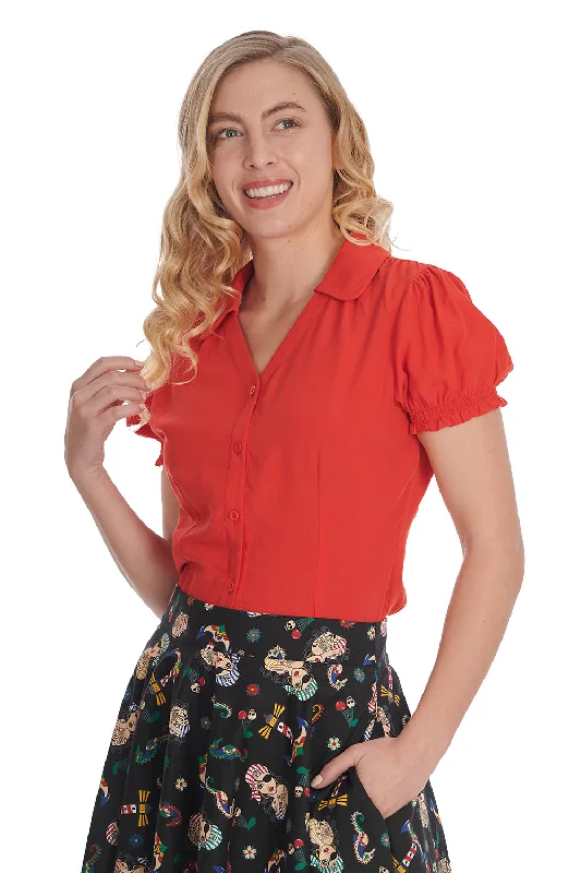 Jane Blouse Sweetheart Neck Blouse