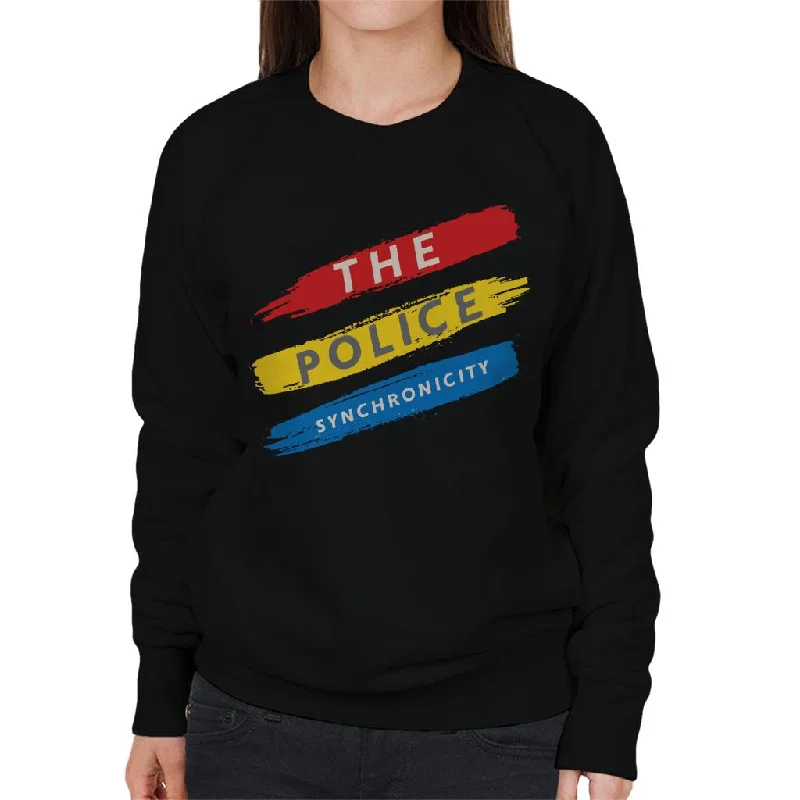 The Police Synchronicity 3 Stripes Women's Sweatshirt Hoodie with Exposed Zipper Edgy Industrial The Police Synchronicity 3 Stripes Women's Sweatshirt Hoodie with Exposed Zipper Edgy Industrial
