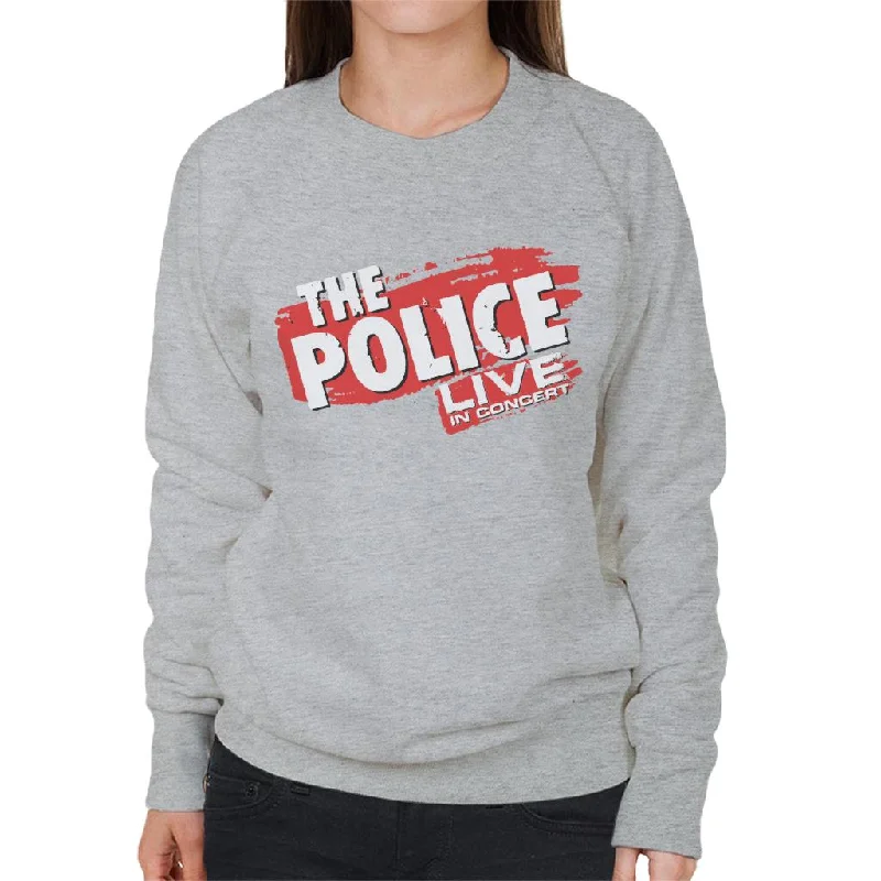 The Police Live In Concert Women's Sweatshirt Hoodie with Earth Tones Natural Calm