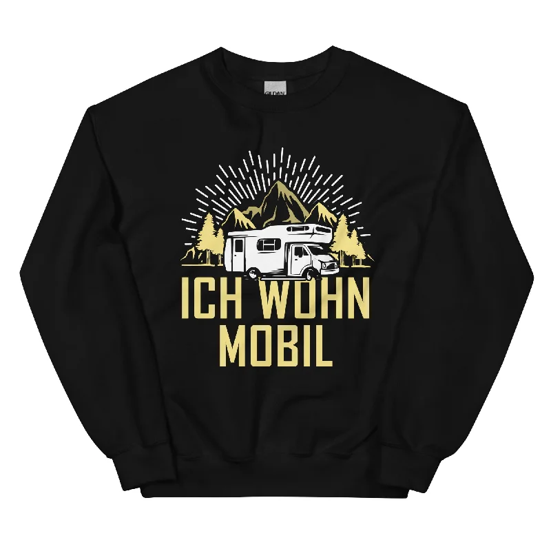 Ich wohn mobil - Sweatshirt (Unisex) Hoodie with Elastic Waist Stretchable Comfortable