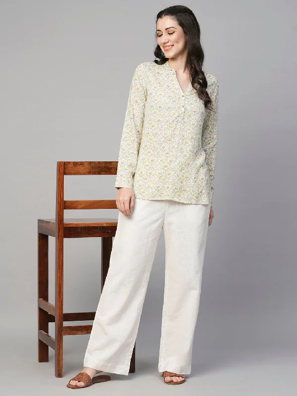 Women's Multi Viscose Regular Fit Blouse Wrap Front Blouse