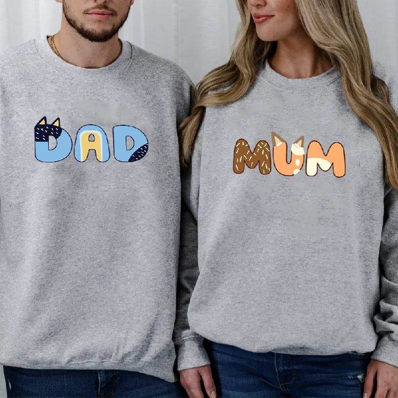 Puppy Dog Parents- Mum & Dad Sweatshirts Hoodie with Emblem Brand Identity