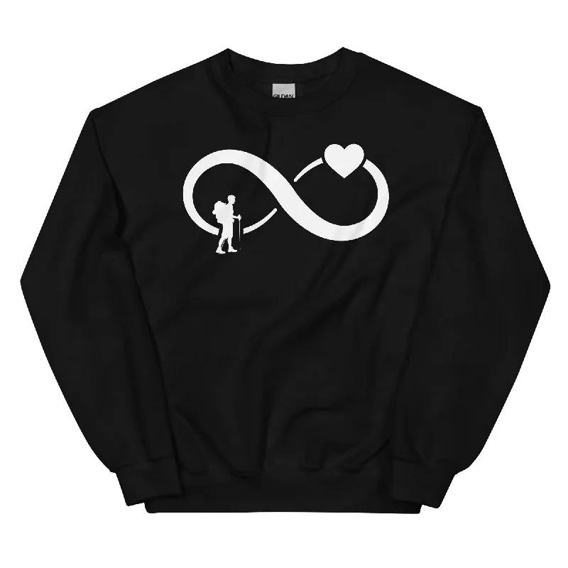 Infinity Heart and Hiking - Sweatshirt (Unisex) Hoodie with Lining Warm Insulated